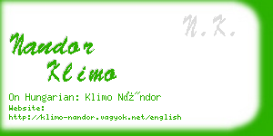 nandor klimo business card